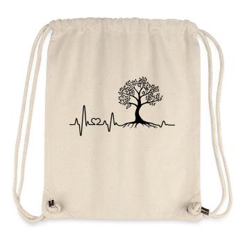 arbre forêt nature amoureux de la nature battement de coeur randonnée - Sac à cordon recyclé Stanley/Stella - blanc naturel - Devant