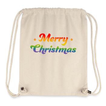 LGBTQI Rainbow Merry Christmas Starlet - Stanley/Stella Recycled Gym Bag - natural - Front