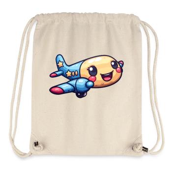 Niedliches Flugzeug - Stanley/Stella recycelter Gym Bag - Naturweiß - Vorne