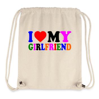I love my girlfriend - Sac à cordon recyclé Stanley/Stella - blanc naturel - Devant