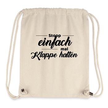 stopp einfach mal Klappe halten - Stanley/Stella recycelter Gym Bag - Naturweiß - Vorne