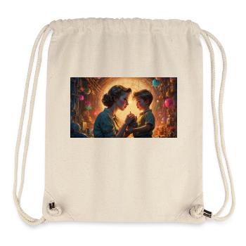 Mother, Child and Technology - Retro 50s - Stanley/Stella Recycled Gym Bag - natural - Front