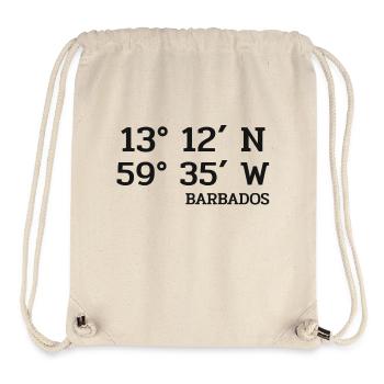 Barbados Coordinates - Koordinaten - West Indies - Stanley/Stella Recycled Gym Bag - natural - Front