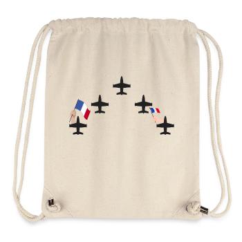 avions patrouille de france avec drapeaux français - Sac à cordon recyclé Stanley/Stella - blanc naturel - Devant