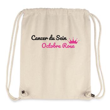 Cancer du Sein octobre rose - Sac à cordon recyclé Stanley/Stella - blanc naturel - Devant