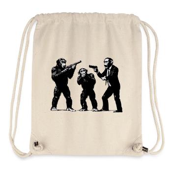 Singes avec gus - Sac à cordon recyclé Stanley/Stella - blanc naturel - Devant
