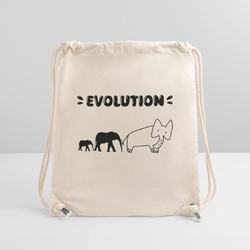 Elephant Evolution – Drôles d’étapes de l’évolution. Sac à cordon recyclé Stanley/Stella