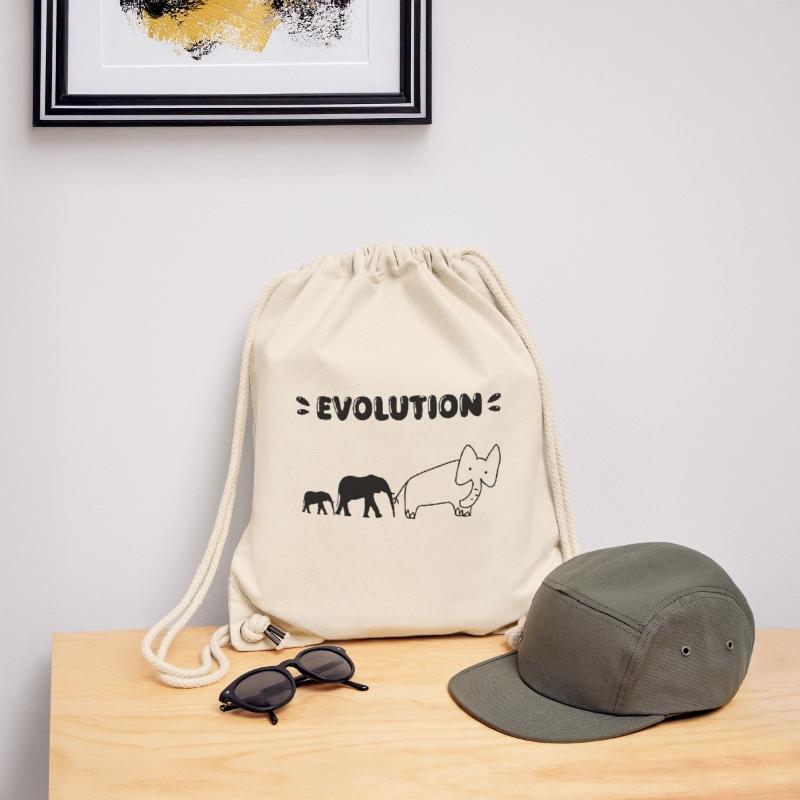 Elephant Evolution – Drôles d’étapes de l’évolution. Sac à cordon recyclé Stanley/Stella