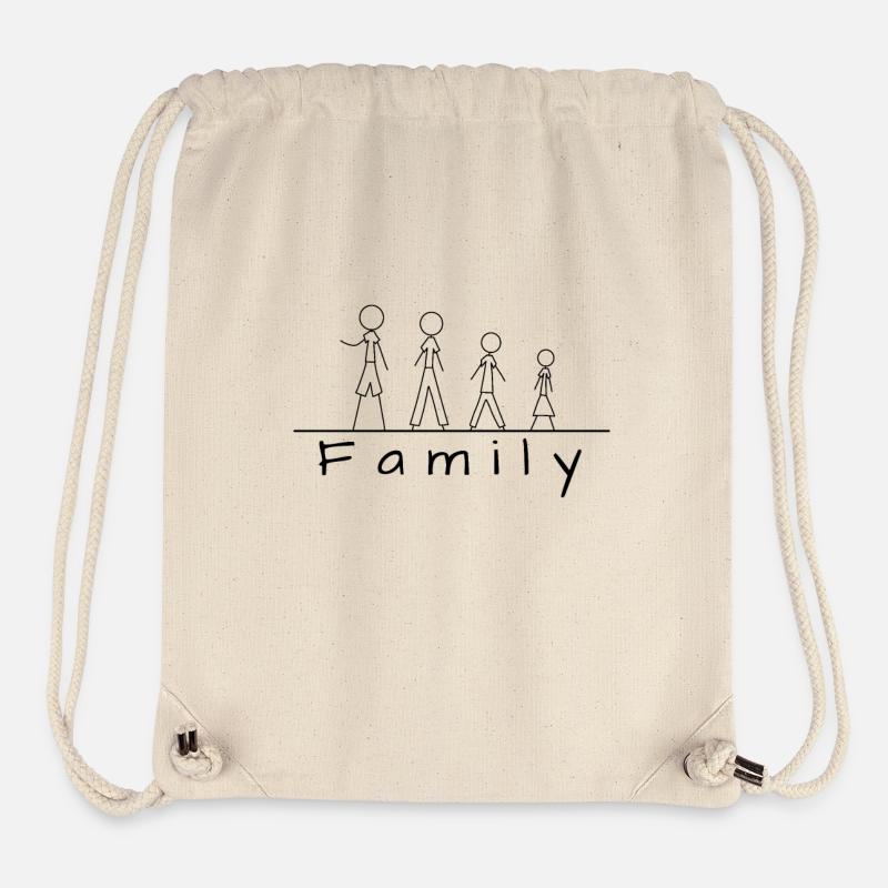 Strichmännchenfamilie - Stanley/Stella recycelter Gym Bag - Naturweiß