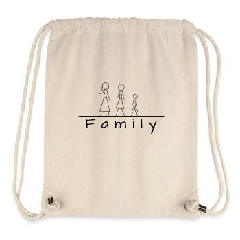 Stick figure family - Stanley/Stella Recycled Gym Bag - natural - Front