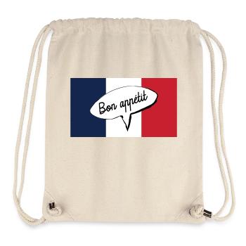 Bon Appétit with French Flag Enjoy Your Meal - Stanley/Stella Recycled Gym Bag - natural - Front