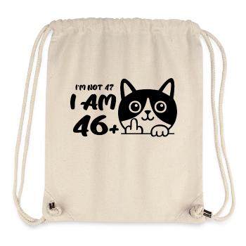Ich bin nicht 47, ich bin 46 plus 1 Mittelfinger Katze Flip - Stanley/Stella recycelter Gym Bag - Naturweiß - Vorne