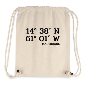 Martinique Coordinates - Koordinaten - West Indies - Stanley/Stella Recycled Gym Bag - natural - Front