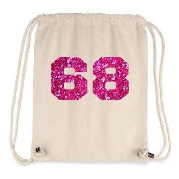 Nummer 68 Pink Glitter - 68. Geburtstag - Stanley/Stella recycelter Gym Bag - Naturweiß - Vorne