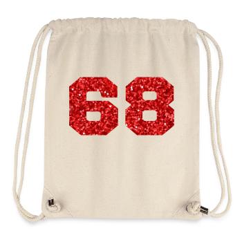 Nummer 68 Roter Glitzer - 68-jähriges Jubiläum - Stanley/Stella recycelter Gym Bag - Naturweiß - Vorne