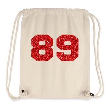 Number 89 Red Glitter - 89th Birthday - Stanley/Stella Recycled Gym Bag - natural - Front