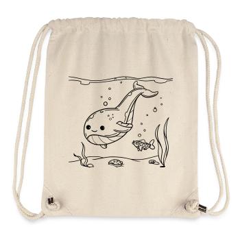 Cute Whale Coloring Page for Kids - Stanley/Stella Recycled Gym Bag - natural - Front