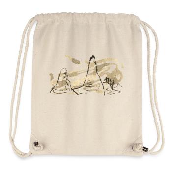 Berge Landschaft / Tusche Berg - Stanley/Stella recycelter Gym Bag - Naturweiß - Vorne