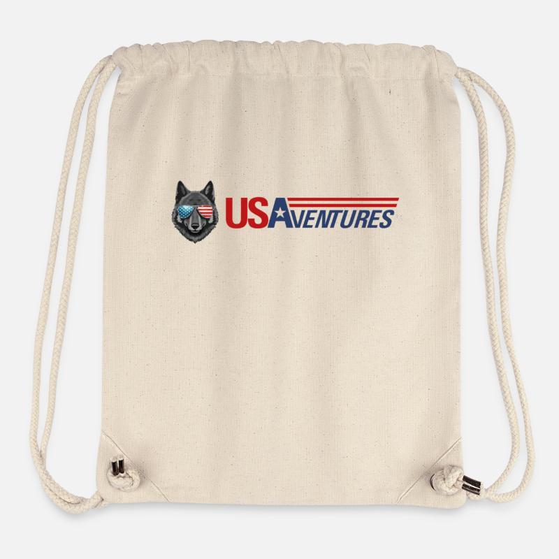 usaventures tête de loup - Sac à cordon recyclé Stanley/Stella - blanc naturel
