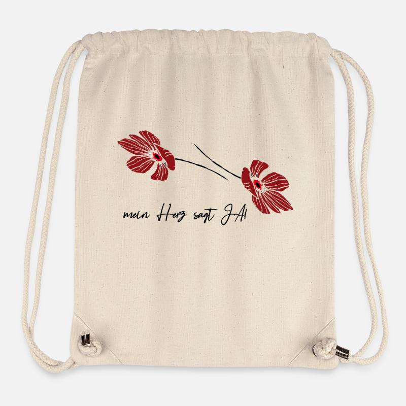 mein Herz sagt Ja, Blumen - Stanley/Stella recycelter Gym Bag - Naturweiß