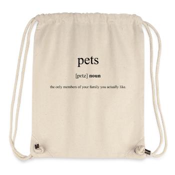 Pets (Haustiere) Definition Dictionary - Stanley/Stella recycelter Gym Bag - Naturweiß - Vorne
