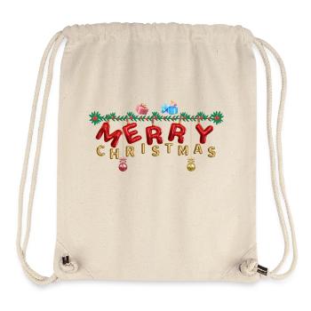 Merry Christmas Baloon look - Stanley/Stella Recycled Gym Bag - natural - Front