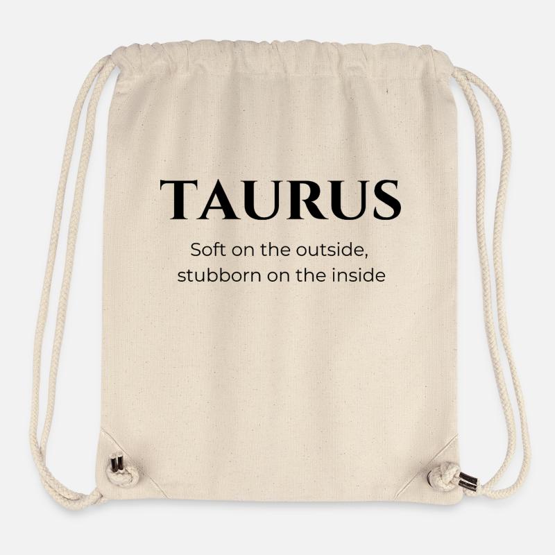 Signe du zodiaque Taureau – Audacieux et déterminé - Sac à cordon recyclé Stanley/Stella - blanc naturel