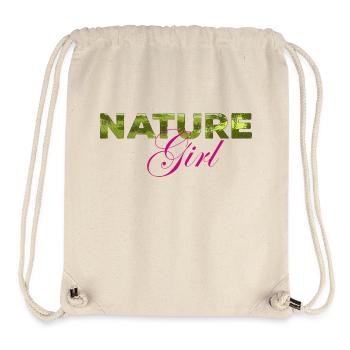Natur Girl lettering with green texture - Stanley/Stella Recycled Gym Bag - natural - Front