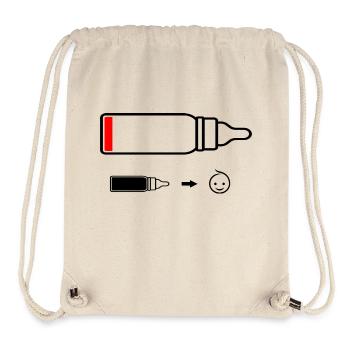 Baby Akku bzw. Fläschchen leer - Stanley/Stella recycelter Gym Bag - Naturweiß - Vorne