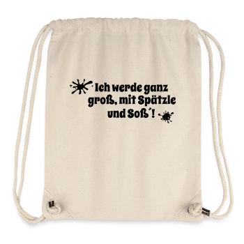 Ich werde ganz groß, mit Spätzle und Soß´! - Stanley/Stella recycelter Gym Bag - Naturweiß - Vorne