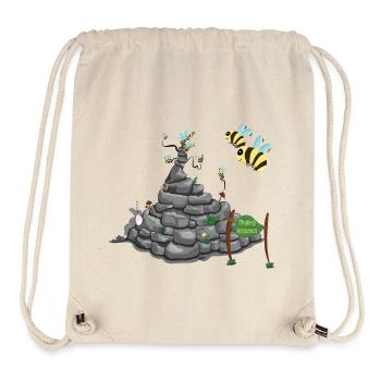 Les abeilles apprennent à voler - première leçon de vol - Sac à cordon recyclé Stanley/Stella - blanc naturel - Devant