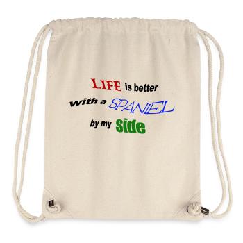 Life is better with a Spaniel by my side - Stanley/Stella Recycled Gym Bag - natural - Front