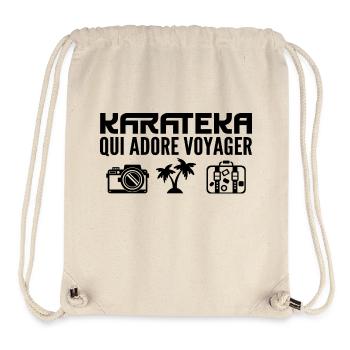 Voyageurs & Karatekas : Passion & Découverte - Sac à cordon recyclé Stanley/Stella - blanc naturel - Devant