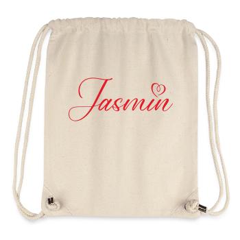 Jasmin Name Heart - Stanley/Stella Recycled Gym Bag - natural - Front