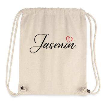 Jasmin Name Heart - Stanley/Stella Recycled Gym Bag - natural - Front