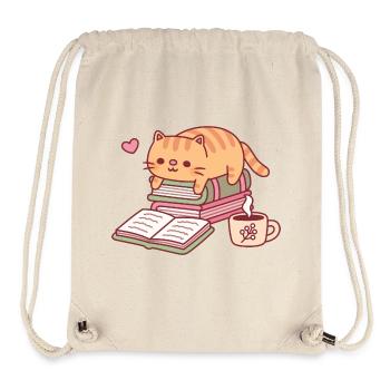 Süße Ginger Cat liest ein Buch - Stanley/Stella recycelter Gym Bag - Naturweiß - Vorne