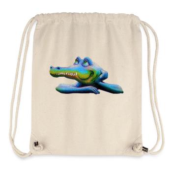 Crocodile Retro Amstrad - Mascotte 01 - Sac à cordon recyclé Stanley/Stella - blanc naturel - Devant