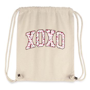 XOXO Coeur Design Rétro Amour - Sac à cordon recyclé Stanley/Stella - blanc naturel - Devant