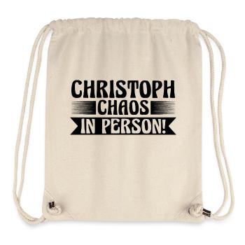 Prénom Chris Christoph - Sac à cordon recyclé Stanley/Stella - blanc naturel - Devant