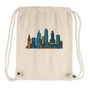 hongkong city skyline - Stanley/Stella recycelter Gym Bag - Naturweiß - Vorne