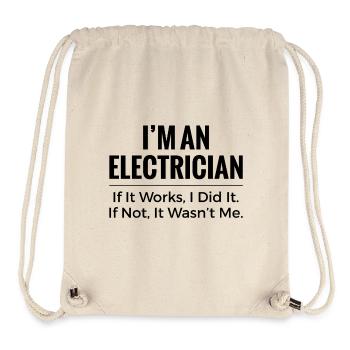 Electrician T-Shirt – Funny Trade Workwear Joke - Stanley/Stella Recycled Gym Bag - natural - Front