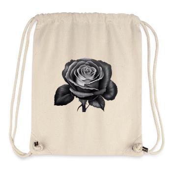 Rose in Black White Blossom Flower Beauty Nature - Stanley/Stella Recycled Gym Bag - natural - Front