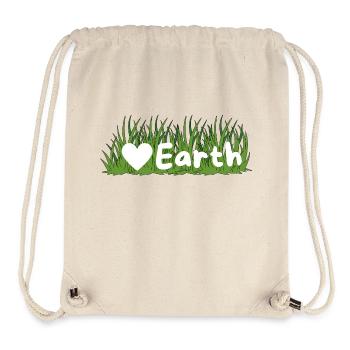 Wir lieben planet earth grünes Gras - Stanley/Stella recycelter Gym Bag - Naturweiß - Vorne