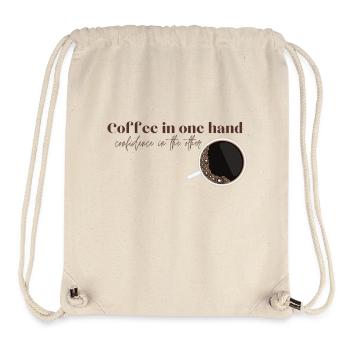 Coffee in one hand. Confidence in the other - Stanley/Stella recycelter Gym Bag - Naturweiß - Vorne