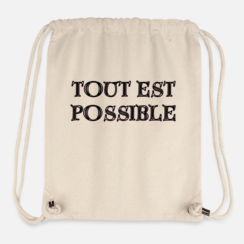 Tout est Possible - Sac à cordon recyclé Stanley/Stella - blanc naturel