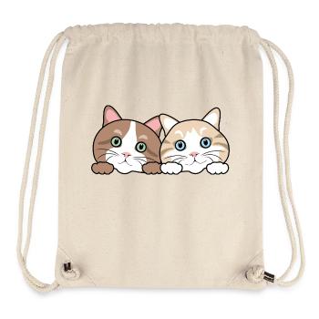 Zwei spähende lustige Katzen - Stanley/Stella recycelter Gym Bag - Naturweiß - Vorne