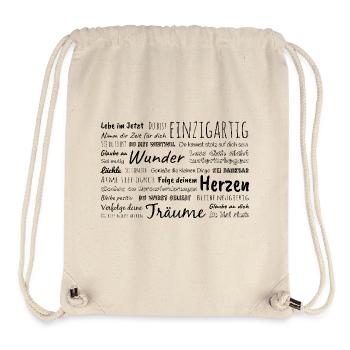 Vous êtes unique – pos. Affirmations et dictons - Sac à cordon recyclé Stanley/Stella - blanc naturel - Devant