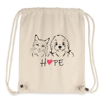 Umrissenes Porträt einer Katze und eines maltesischen Bichon - Stanley/Stella recycelter Gym Bag - Naturweiß - Vorne