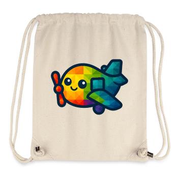 WPAP Polygon Kawaii Style Baby Toy Airplane - Stanley/Stella Recycled Gym Bag - natural - Front