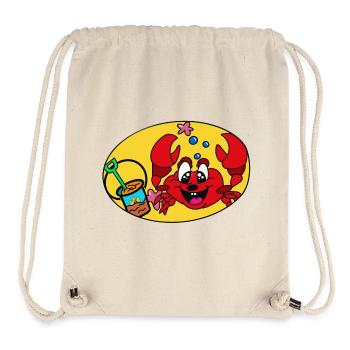 Fröhliche Strandkrabbe Getränk - Stanley/Stella recycelter Gym Bag - Naturweiß - Vorne